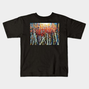 Birch Trees of Autumn Kids T-Shirt